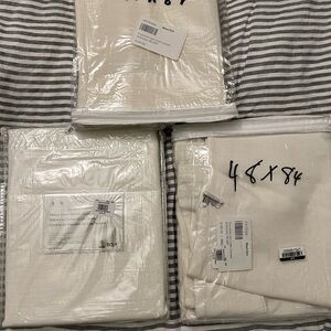 WEST ELM - Heavy Linen Cotton Curtains x4